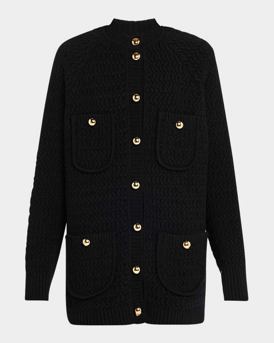 Front Pockets Knit Cardigan